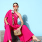 InWeave Women's Magenta One Shoulder Kurta Set - Swadesiicart