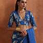 trueBrowns Blue Metallic Blouse | Swadesiicart