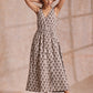 trueBrowns Clay Dabu Buta Print Cotton Sleeveless Wrap Dress | Swadesiicart