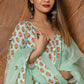 Pomcha Jaipur Lilly Of Valley Hand Block Anarkali Set | Swadesiicart