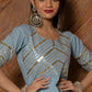 Pomcha Jaipur Powder Blue Pure Cotton Sharara Set | Swadesiicart