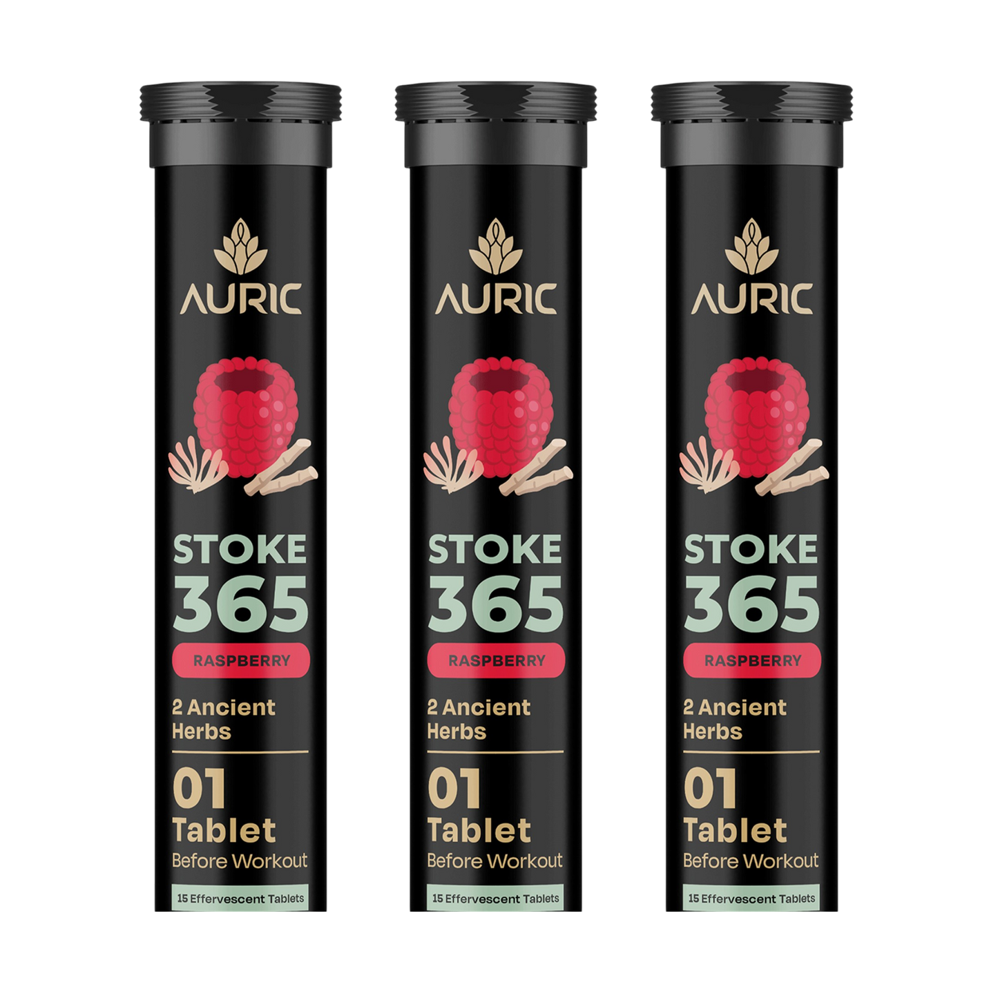 Auric STOKE365 Effervescent Tablets | Raspberry Flavour