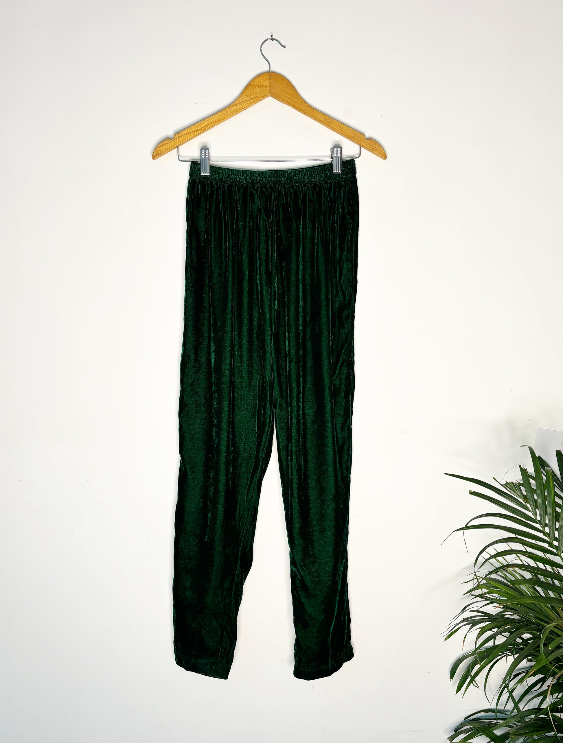 trueBrowns Green Velvet Pant | Swadesiicart