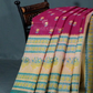 Magenta Pink And Mint Green Block Print Pure Kota Cotton Saree By Gayathri Reddy Designer Studio | Swadesiicart