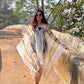 Noroke Silk Fabric Striped Silk Beachwear Cover Up | Swadesiicart
