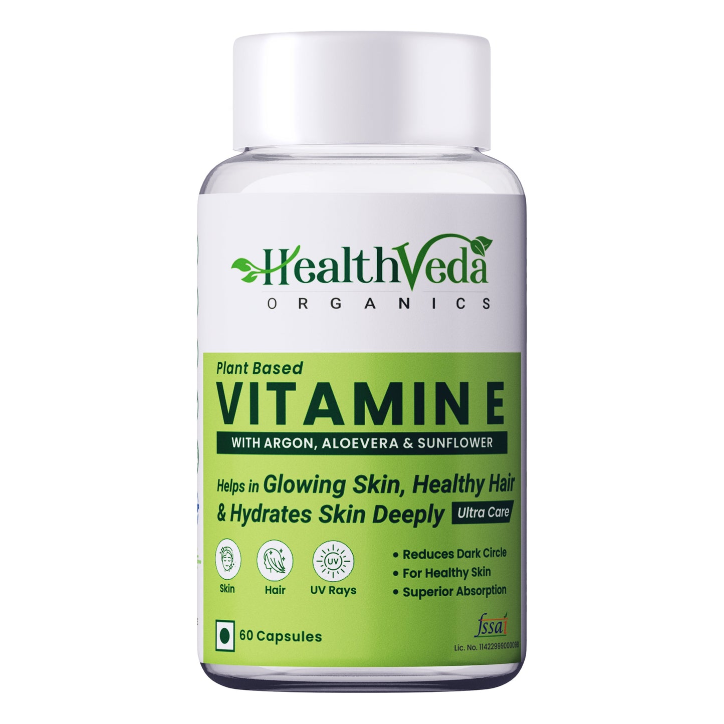 Health Veda Organics Vitamin E Capsules - Swadesiicart