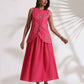 trueBrowns Pink Cotton Skirt Co-ord Set - Swadesiicart