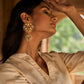 trueBrowns Gold-Polished Circle Drop Earrings | Swadesiicart