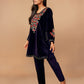 trueBrowns Purple Velvet Embroidered Co-ord Set - Swadesiicart