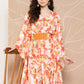 Ahalyaa Women Floral Printed Flared Sleeves Gotta Patti Crepe Kaftan Kurta | Swadesiicart