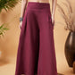 InWeave Women's Pink Wine Handloom Palazzo - Swadesiicart