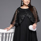 Ahalyaa Plus Size Geometric Print Crepe Layered A-line Maxi Ethnic Dress | Swadesiicart