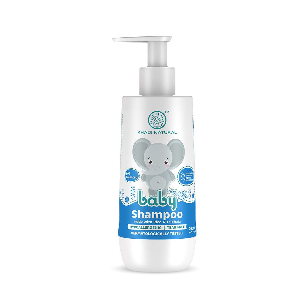 Khadi Natural Baby Hair Cleanser Made with Rice and Triphala, Tear-free Baby Shampoo - 200ml