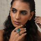 trueBrowns Silver Tone Stone Ghungroo Ring | Swadesiicart