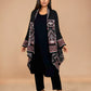 trueBrowns Black Woollen Geometric Kaftan Cape | Swadesiicart