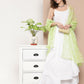 InWeave Women's Cream Strappy With Green White Chintz Organza Dupatta - Swadesiicart