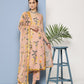 Ahalyaa Women Nude-Coloured Floral Printed Gotta Patti Kurta with Trousers & With Dupatta | Swadesiicart