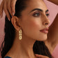 trueBrowns Brass Embossed Rectangular Earrings - Swadesiicart
