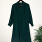 trueBrowns Dark Green Cotton Dobby Long Top | Swadesiicart