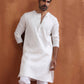 trueBrowns Men's Ivory Sequin Chanderi Kurta | Swadesiicart