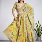 House of Panchhi Mustard Colour Organza Floral Design Digital Print Lehenga Choli & Dupatta | Swadesiicart