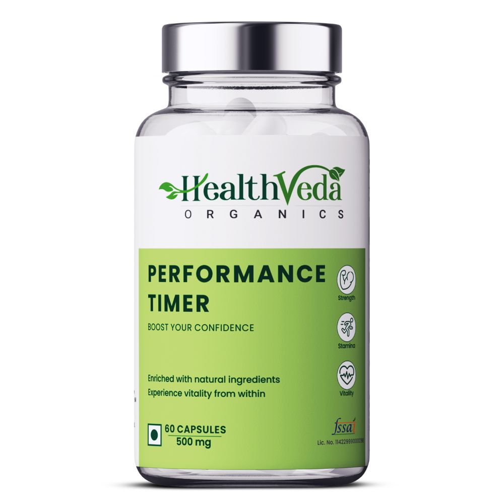 Health Veda Organics Performance Timer Veg Capsules For Men | Swadesiicart