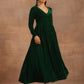 trueBrowns Green Velvet Dress | Swadesiicart