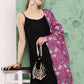 InWeave Women's Black Strappy Set W Magenta Camelia Cr Dupatta - Swadesiicart