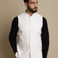 Even Apparels Men's White Mandarin Collar Waistcoat | Swadesiicart