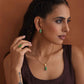 trueBrowns Gold Tone Green Stone Pendant Set - Swadesiicart
