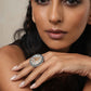 trueBrowns Silver Tone Circular Ring | Swadesiicart