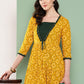 InWeave Women's Green Top Bottom W Mustard Bandhej Long Shrug Set - Swadesiicart