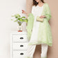 InWeave Women's Cream Straight Kurta Set W Green White Print Organza Dupatta - Swadesiicart