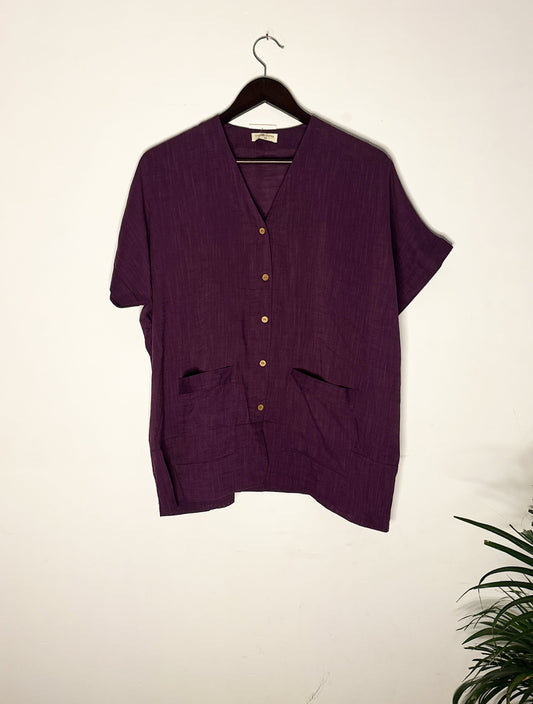 trueBrowns Purple Slub Top | Swadesiicart
