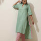 trueBrowns Mint Green Cotton Linen Kurta Pant Set | Swadesiicart