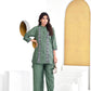BulBul Deepti Chanderi Olive Co-Ord Set - Swadesiicart