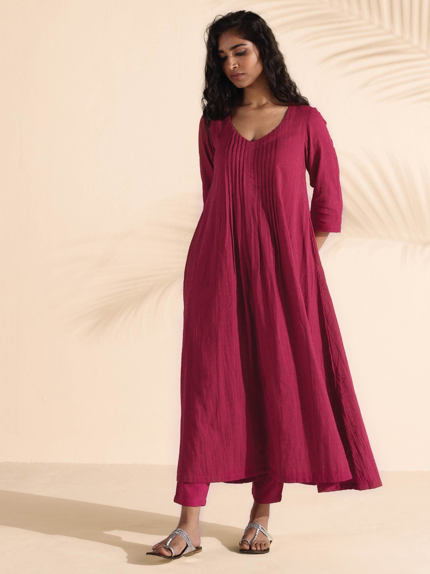 trueBrowns Carrot Cotton Dobby Kurta Pant Set | Swadesiicart