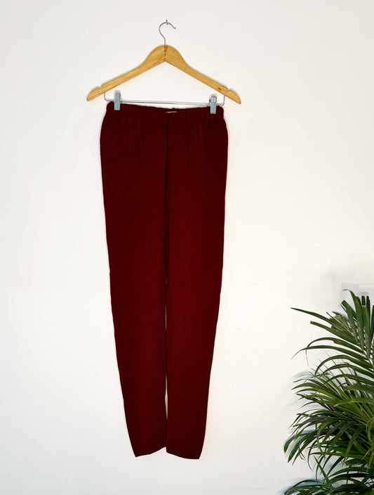 trueBrowns Maroon Wollen Leggings | Swadesiicart