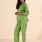trueBrowns Green Cotton Dobby Short Co-ord Set - Swadesiicart
