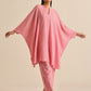 trueBrowns Light Pink Dobby Oversized Co-Ord Set - Swadesiicart