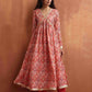 trueBrowns Beige Print Flared Anarkali Kurta Set | Swadesiicart