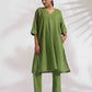 trueBrowns Green Cotton Placement Print Kurta Co-ord Set - Swadesiicart