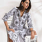 trueBrowns White Cotton Print Shirt Dress | Swadesiicart