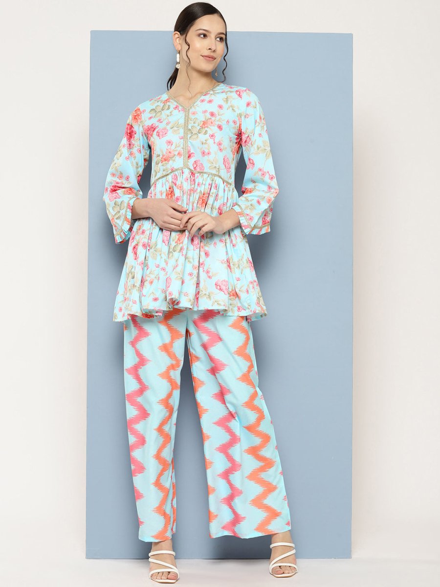 Ahalyaa Printed Ethnic Co-Ords - Swadesiicart
