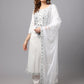 NOZ2TOZ Women's White Chinkankari Printed Kurta Set - Noz2Toz