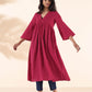 trueBrowns Carrot Cotton Dobby Flared Kurta Pant Set | Swadesiicart