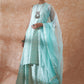 InWeave Women's Powder Blue Jacquard Halter Kurta Set W Powder Blue Or Dupatta - Swadesiicart