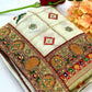 Lorenvalley Fashion Premium White Vichitra Silk Embroidery and Diamond work Both Side Saree - Swadesiicart