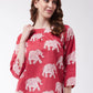 InWeave Red Elephant Top - Swadesiicart