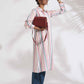 trueBrowns Off-White Cotton Multi Stripe A-line Kurta Set | Swadesiicart